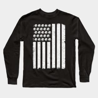 Patriotic Golfers Golf Players US Flag Golf Balls Long Sleeve T-Shirt